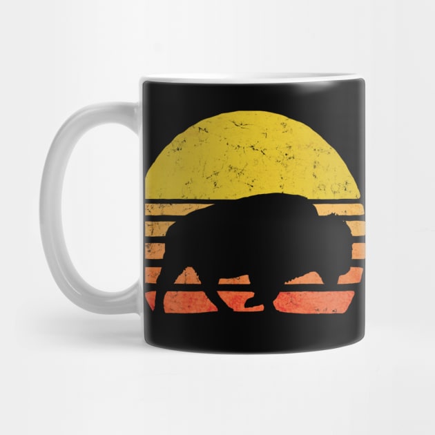 Retro American bison Buffalo Sunset by Beltschazar